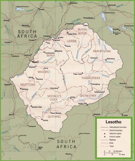 It's known as the kingdom in the sky because the entire country is at a high altitude. Lesotho political map