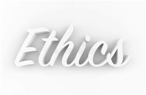 Ethics 3d White Text On White Background Stock Illustration