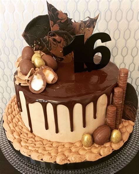 16th Birthday Cake Chocolate Ganach Drip Cake Birthday Cakes For