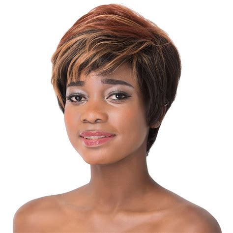 Buy Aicos Spiffy Brown Black Mixed Capless Short Fluffy Wave Womens Synthetic Wig Online At Low