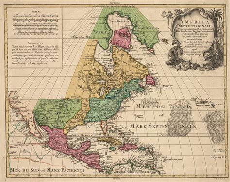 Antique Map Of North America By Lotter 1770 New