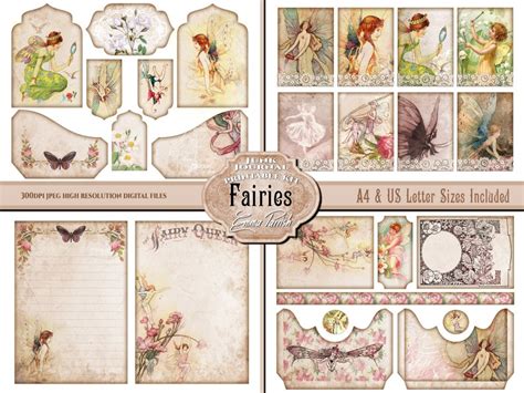 Fairies Junk Journal Kit Fairy Journal Fairy Digital Paper Etsy Uk