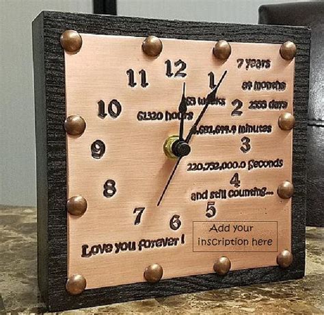 Both are recognized in the u.s., while wool is favored in the united kingdom, france, spain, and italy and copper is the choice in russia and germany. Custom Copper Engraved 7th Anniversary Clock 7 Year | Etsy ...