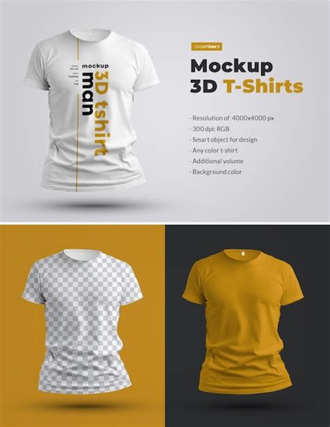 T Shirts Mockups 3d Psd Premium