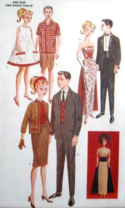 Patterns can also be moved or taken down. BARBIE & KEN Doll Clothes Sewing Pattern Retro OOP ...