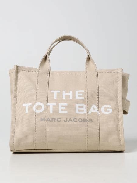 Marc Jacobs Canvas Shoulder Bag Beige Marc Jacobs Tote Bags