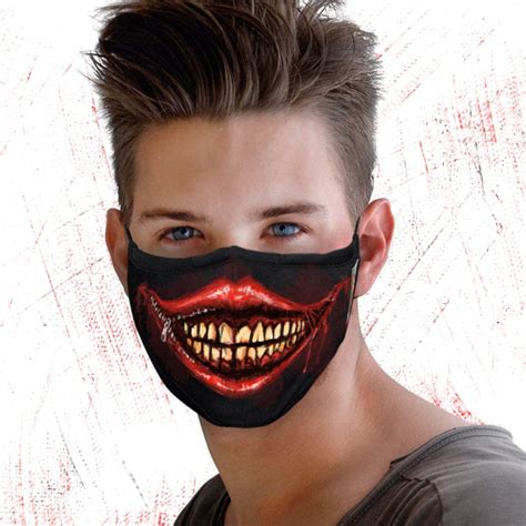 Scary Face Mask Halloween Washable Reusable Custom