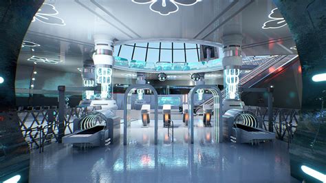 Terminal Building Modular Futuristic Sci Fi In Props Ue Marketplace