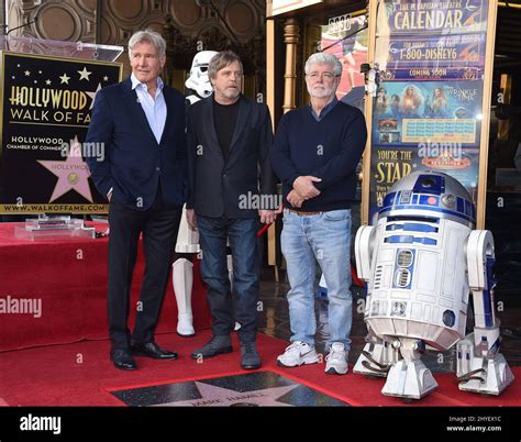 Harrison Ford Mark Hamill And George Lucas Attending The Mark Hamill