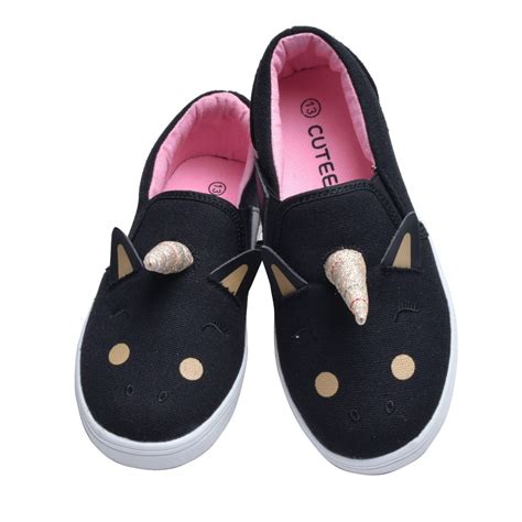 Cutee - Girls Sneaker Toddler Shoes - Slip On Unicorn Canvas Kids Shoes 