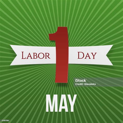 May 1 Paper Banner With Ribbon Labor Day Stock Illustration Download