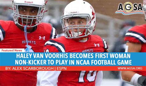 haley van voorhis becomes first woman non kicker to play in ncaa football game american gold