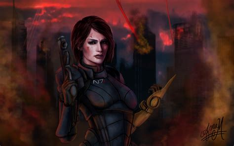 Jane Female Mass Effect Pistols Shepard Armor Redhead Girl Rare Gallery Hd Wallpapers