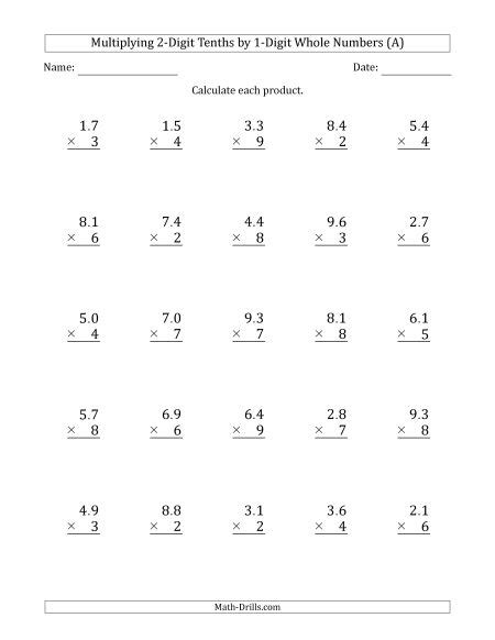 Check out these free decimal worksheets. Multiplying decimals vertically worksheet