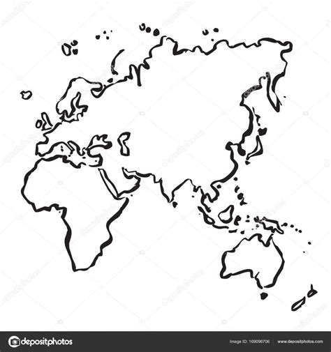 Drawing Map Of Europe Vector Drawing Map Of Europe Africa Asia And