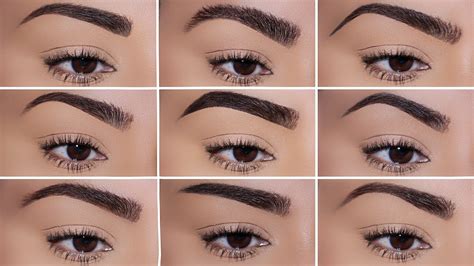 Different Styles Of Eyebrow Shapes Fine And Feathered