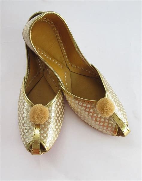 Gold Women Flat Shoesaladdin Jasmine Shoesindian By Beauteshoppe