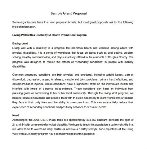 Grant Proposal Template Doc Depending On The Application Requirements
