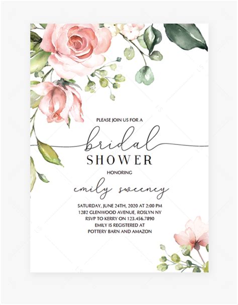 Free Bridal Shower Invitation Templates For Word Printable Templates