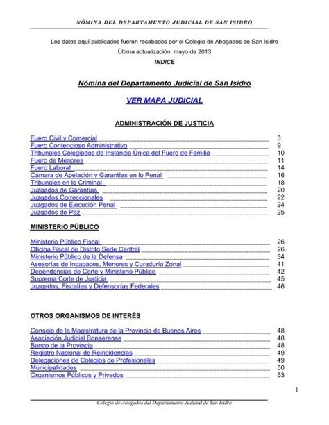 Guía Judicial San Isidro Colegio De Abogados De San Isidro