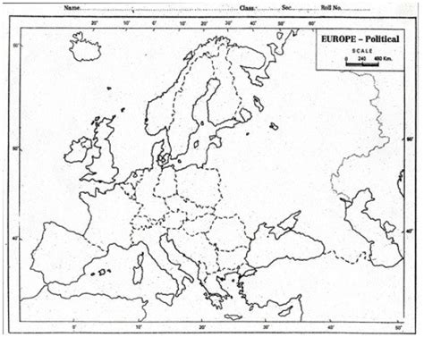 Craftwaft Political Map Of Europe Blank A4 67 Gsm