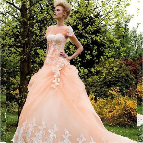 Peach Colored Wedding Dresses Wedding And Bridal Inspiration