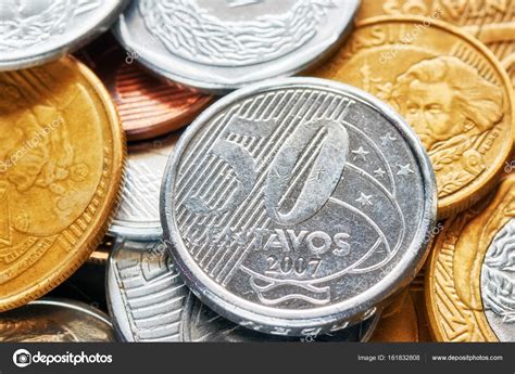 Close Up Picture Of Brazilian Real Coins — Stock Photo