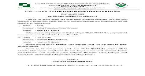 Maksimal 1 x 24 jam sejak surat pemberitahuan diterima. Contoh Surat Perjanjian Kerjasama Supplier - riskyobama