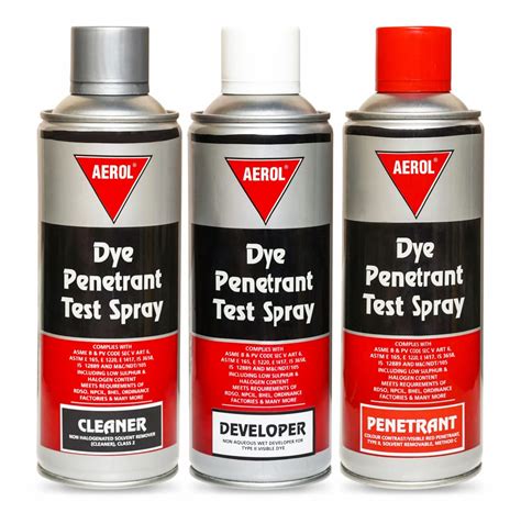 Aerol Dye Penetrant Test Dpt Spray Kit Consisting Of Red Dye