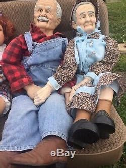 Vintage Large Grandma And Grandpa Dolls Couple William Wallace Jr