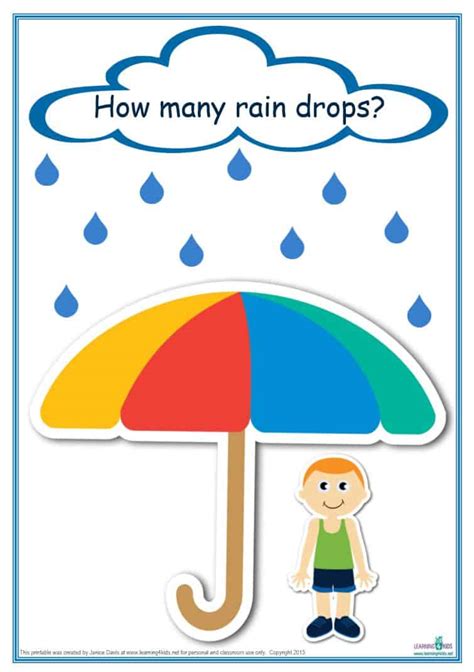 Counting Raindrops Printable Maths Games And Activities Standard Print