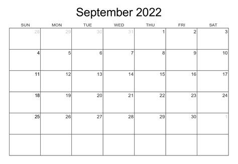 September Calendar 2022 With Holidays