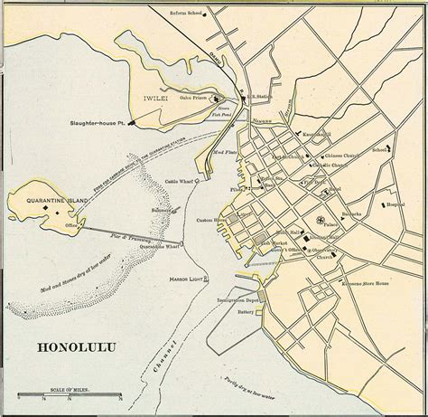 Antique Map Of Honolulu From 1901 Honolulu Hawaii Mappery