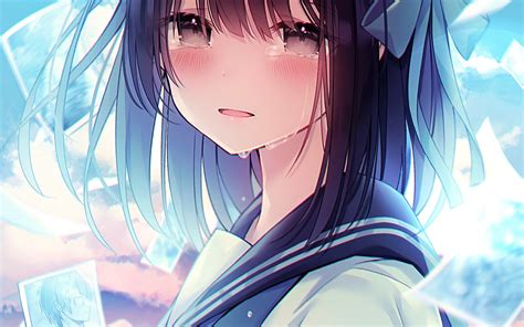 Desktop Wallpaper Crying Anime Girl Night Original Hd Image Sexiz Pix
