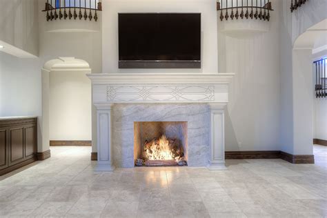Formal Mediterranean Fireplace Luxury Estate Home Interior Designers