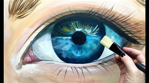 Beginner Learn To Paint Realistic Eye In Acrylic Eye Painting The