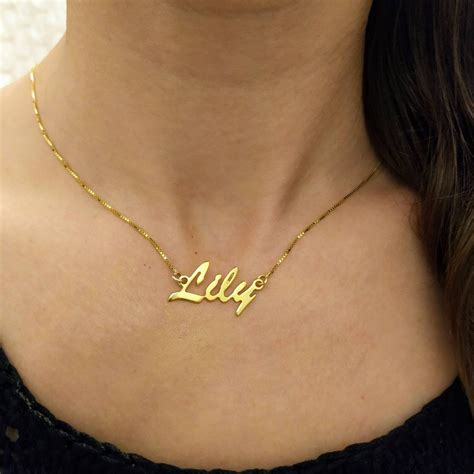 K Real Gold Custom Name Chain Personalized Gifts Etsy