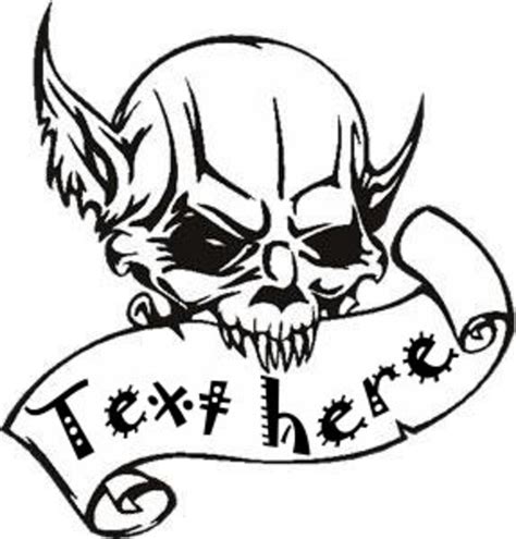 Skull Decal Demon Decal Biker Decal Add Text Zombie Decal Etsy