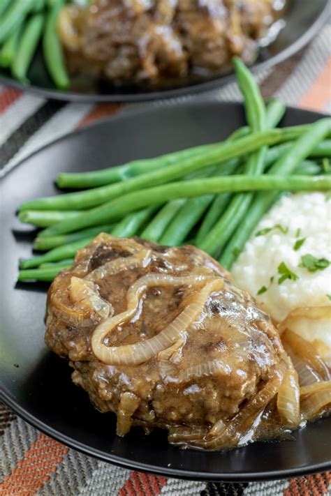 Plate up with mashed potatoes or tasty veggies for the best comfort food! Salisbury Steak Recipe - Home. Made. Interest.