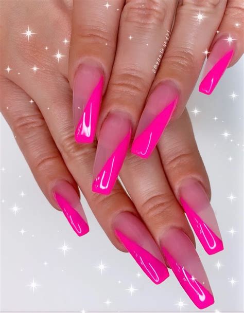 Staypolished91 Instagram Nail Designs Hot Pink Pink Glitter Nails