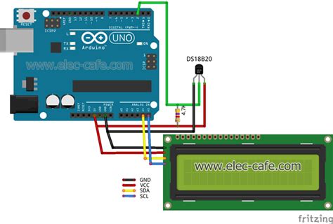 Pin 2 to any digital pin (pin 2 in our case); DS18B20 Temperature Sensor with LCD Display | Arduino ...