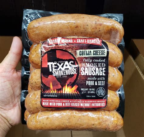 Texas Smokehouse Cotija Cheese Smoked Sausage W Pork And Beef Eat With
