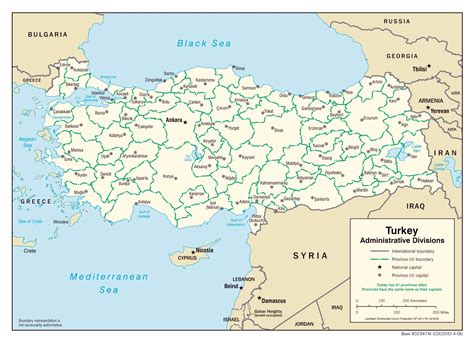 Large Administrative Divisions Map Of Turkey 2006 Turkey Asia