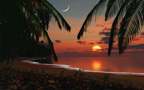 Tropical Paradise Sunset Wallpapers Tropical Paradise