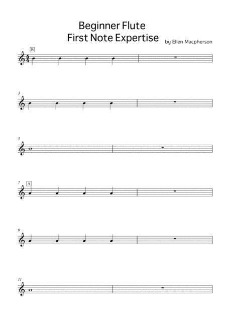 First Notes Beginner Flute Free Music Sheet