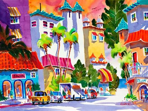 Tropical Art Colorful Wall Art Delray Beach Florida Colony Etsy