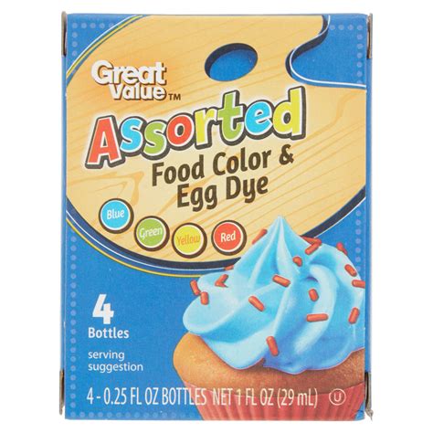 It adds a lot of colour to the baked goods which makes them seem more appetising. Great Value & Color Food Assorted Egg Dye 1 oz