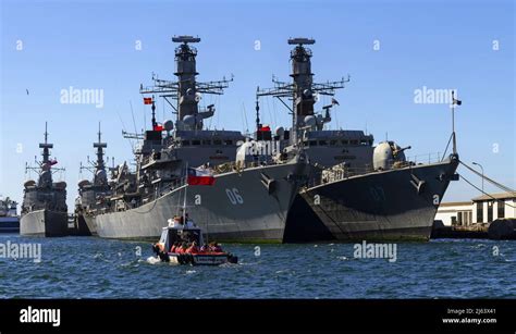 Military Vessels In Valparaiso Chile Stock Photo Alamy