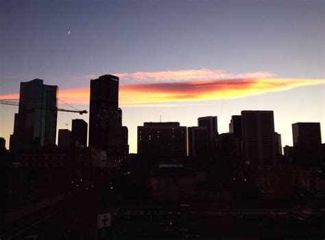Denver Skyline Downtown Denver Denver At Sunset Sunset