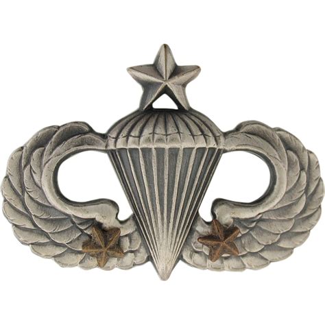 Army Combat Parachutist Second Award Senior Pin On Badges Silver
